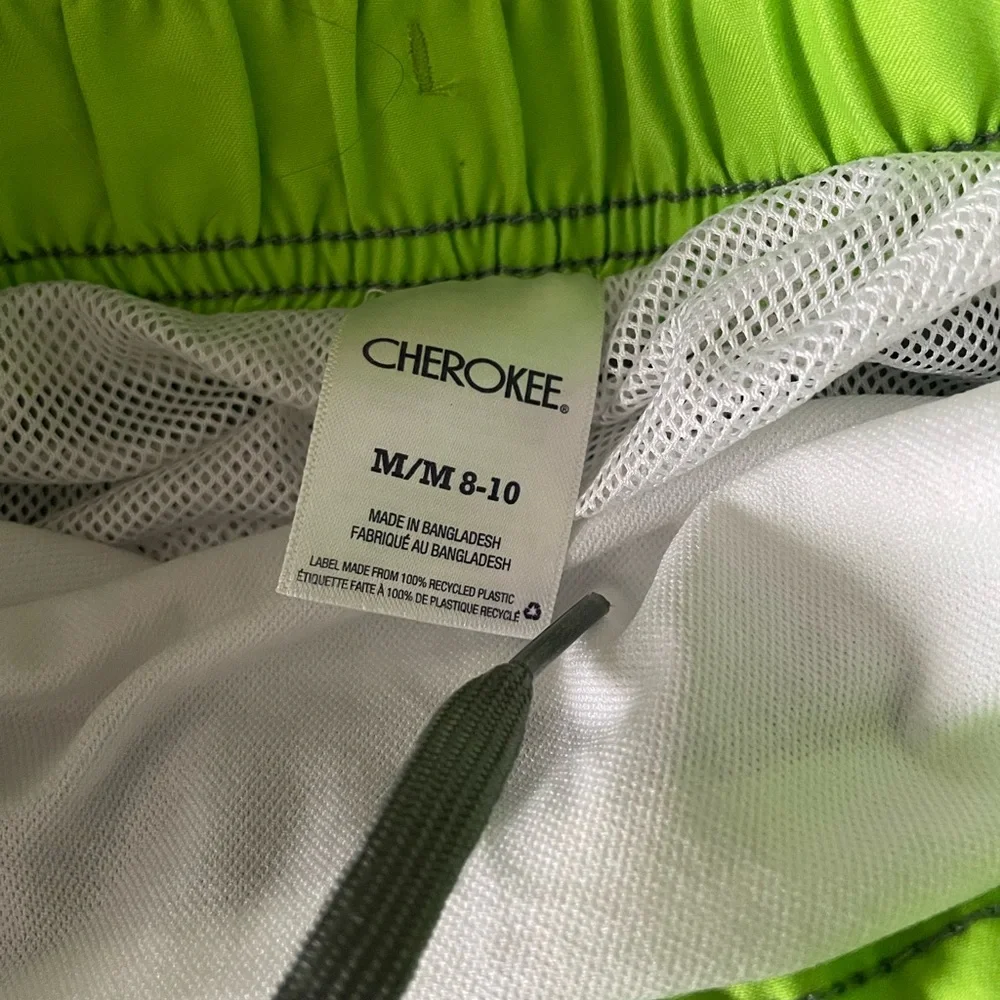 Old Navy Gray Swim Shorts w/ Lime Green Accents